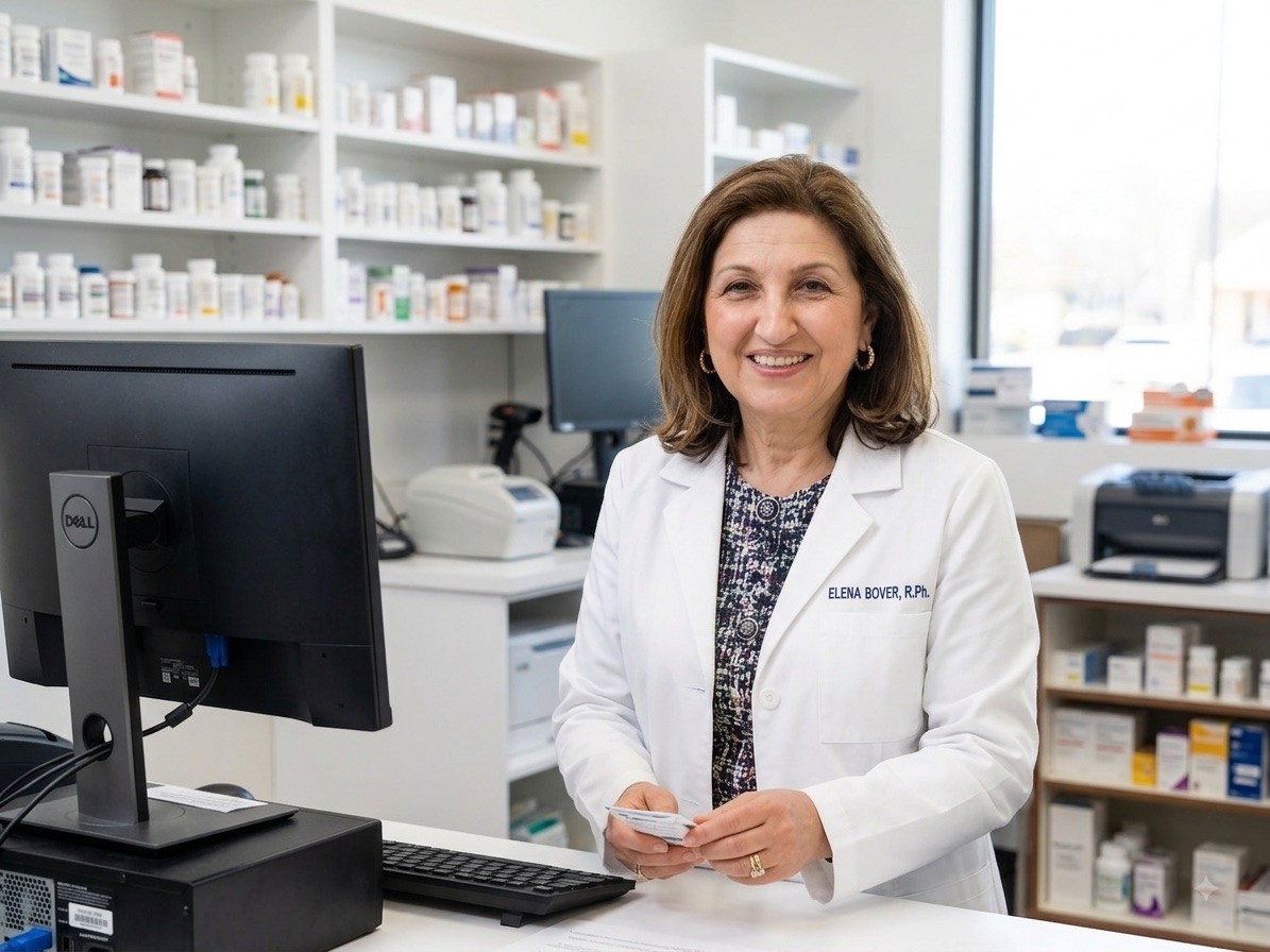 Elena Bover, R.Ph., pharmacist at B & B RX INC. in Jackson Heights